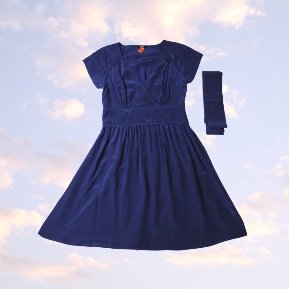 Blue Silk Dress